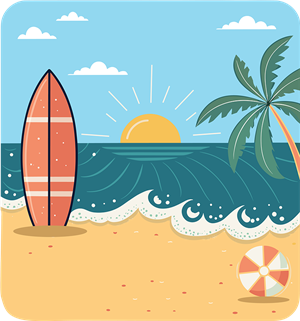 Surfboard on the beach